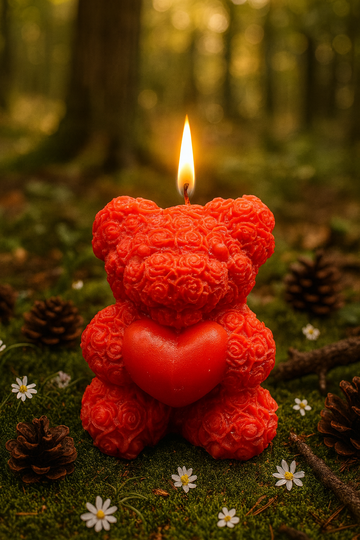 AmberWick Teddy Candle, Glow of Warm Hugs