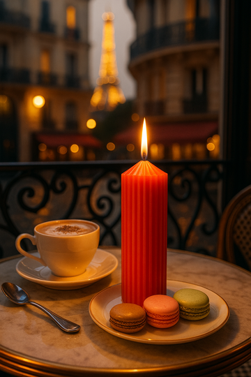 AmberWick Pillar Candle, Strong Glow Lasting Forever