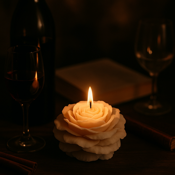 AmberWick Rose Bloom Candle, Fragrance of Love