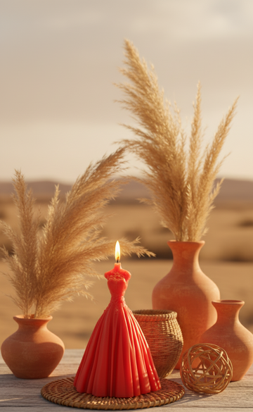 AmberWick Gown Candle, Glow of Pure Elegance