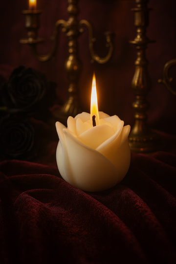 AmberWick Rose Candle – Timeless Elegance