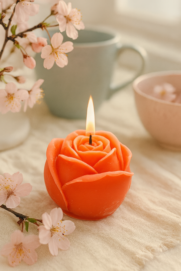 AmberWick Rose Candle, Spring Bloom of Elegance(AWF6)