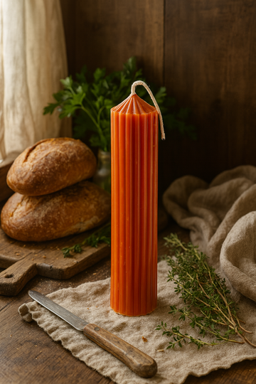 AmberWick Rustic Pillar Candle, Glow of Tradition