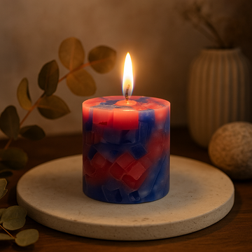 AmberWick Multi Color Pillar Candle(AWD13)