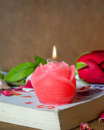 Amber Wick Rose Candle – Romantic Flower