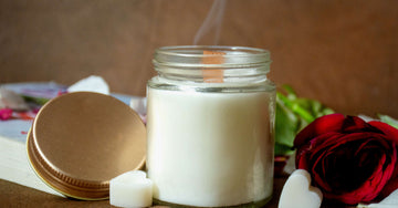 AmberWick Wooden Wick Candle, Minimalist Heart Glow