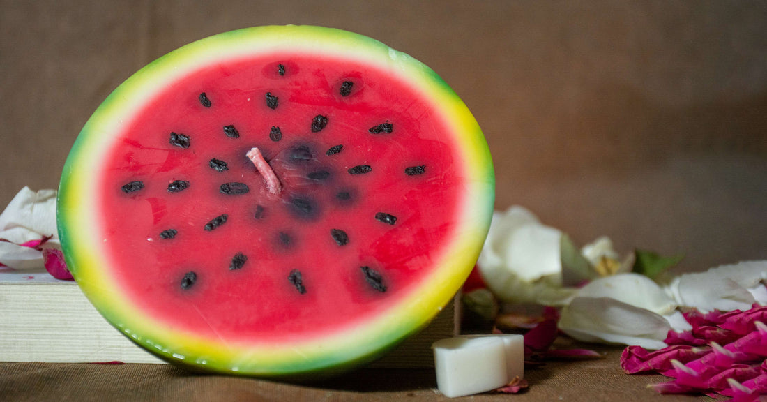 AmberWick Watermelon Slice Candle, Glow of Freshness