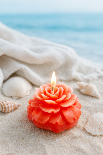 AmberWick Rose Glow Candle, Flame of Romance
