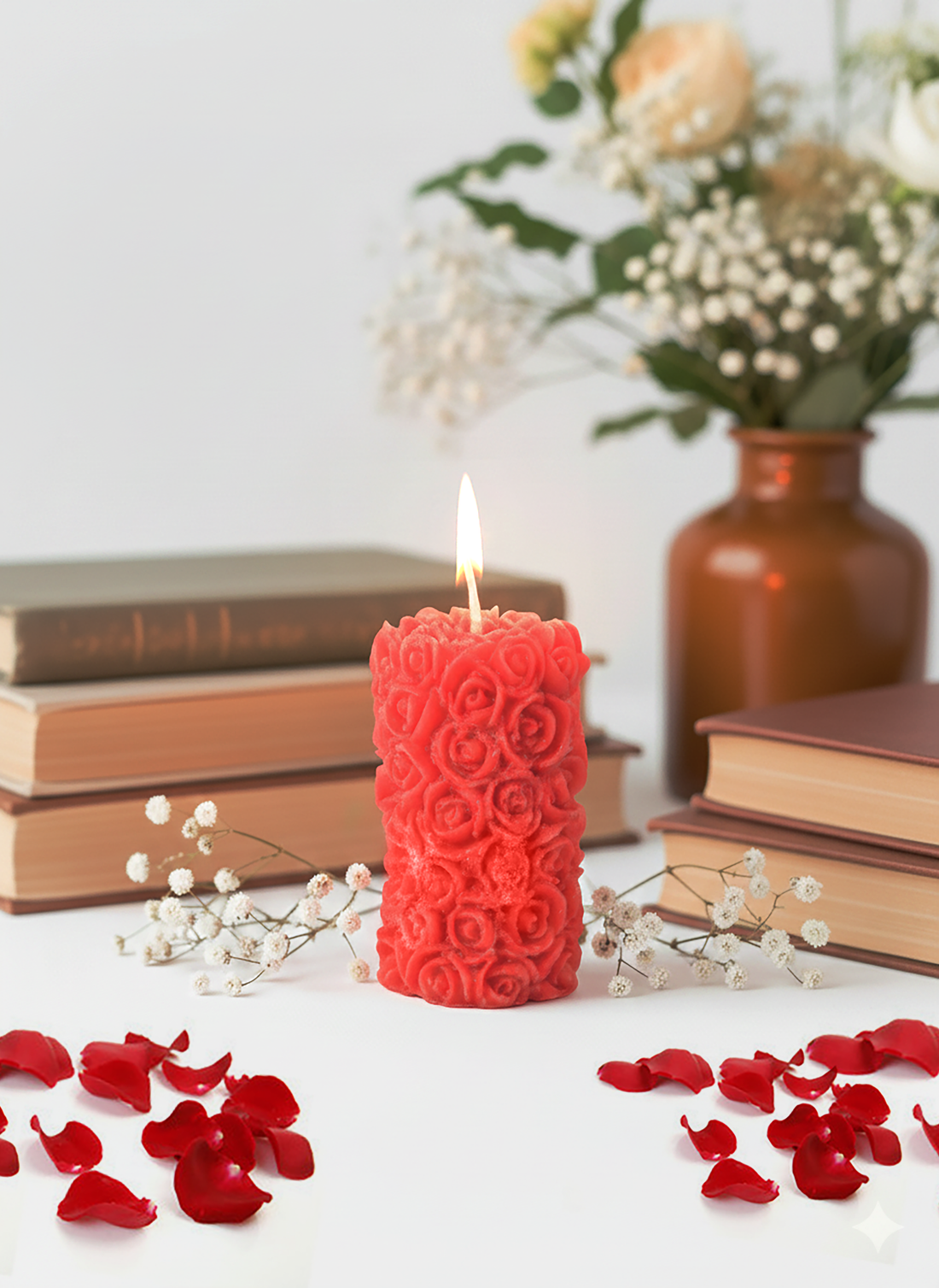 AmberWick Love Flame Candle – Heart of the Red Rose