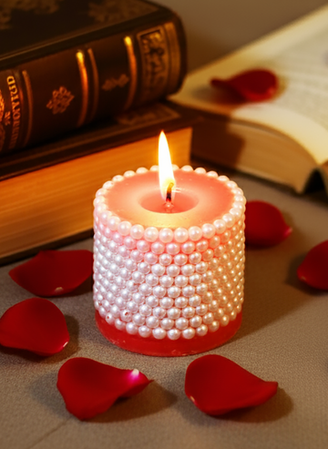 AmberWick Pearl Candle, Glow of Pure Elegance(AWD12)