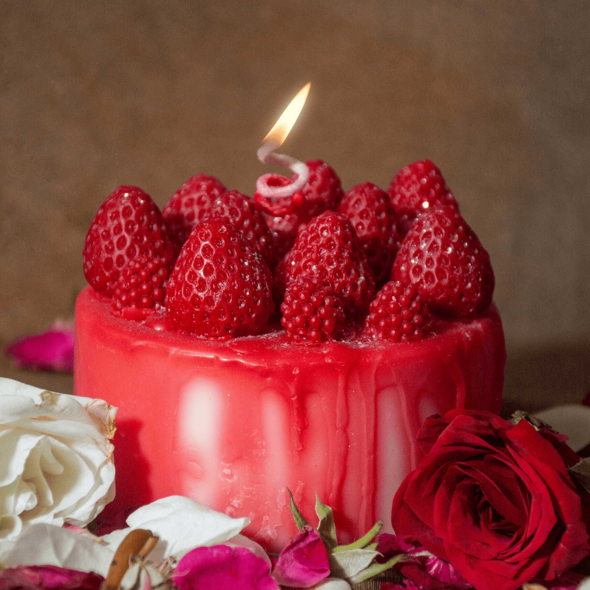 AmberWick Strawberry Candle, Flame of Pure Delight(AWD8)
