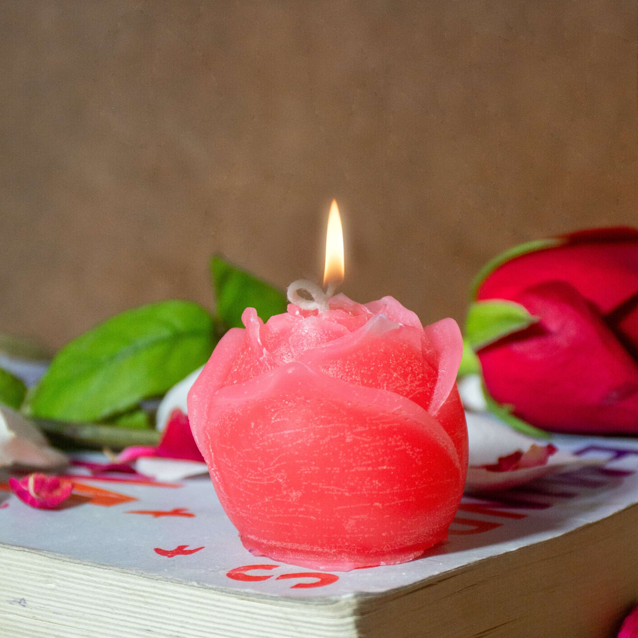 Amber Wick Rose Candle – Romantic Flower